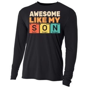 Retro Men Awesome Like My Son Periodic Table Chemistry Gift For Dad Cooling Performance Long Sleeve Crew