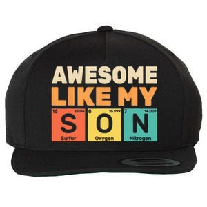 Retro Men Awesome Like My Son Periodic Table Chemistry Gift For Dad Wool Snapback Cap