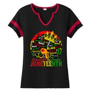 Remembering My Ancestors Juneteenth Celebrate Black Women Ladies Halftime Notch Neck Tee