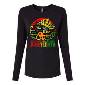 Remembering My Ancestors Juneteenth Celebrate Black Women Womens Cotton Relaxed Long Sleeve T-Shirt