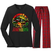 Remembering My Ancestors Juneteenth Celebrate Black Women Women's Long Sleeve Flannel Pajama Set 