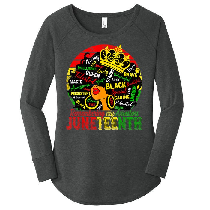 Remembering My Ancestors Juneteenth Celebrate Black Women Women's Perfect Tri Tunic Long Sleeve Shirt