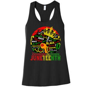 Remembering My Ancestors Juneteenth Celebrate Black Women Women's Racerback Tank