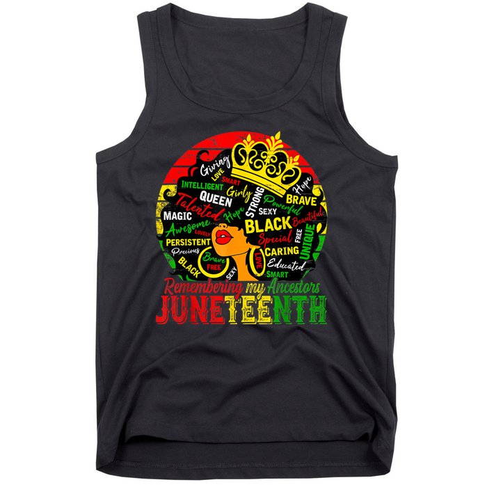 Remembering My Ancestors Juneteenth Celebrate Black Women Tank Top