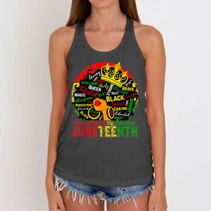 Remembering My Ancestors Juneteenth Celebrate Black Women Women's Knotted Racerback Tank