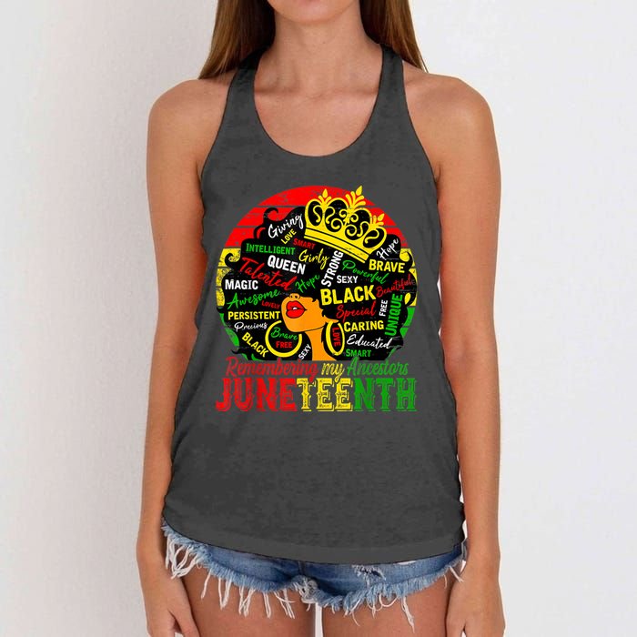 Remembering My Ancestors Juneteenth Celebrate Black Women Women's Knotted Racerback Tank