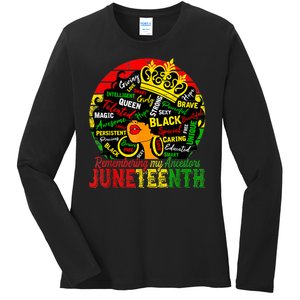 Remembering My Ancestors Juneteenth Celebrate Black Women Ladies Long Sleeve Shirt