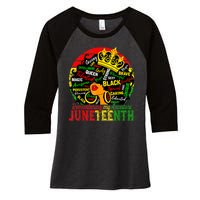 Remembering My Ancestors Juneteenth Celebrate Black Women Women's Tri-Blend 3/4-Sleeve Raglan Shirt