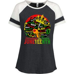 Remembering My Ancestors Juneteenth Celebrate Black Women Enza Ladies Jersey Colorblock Tee