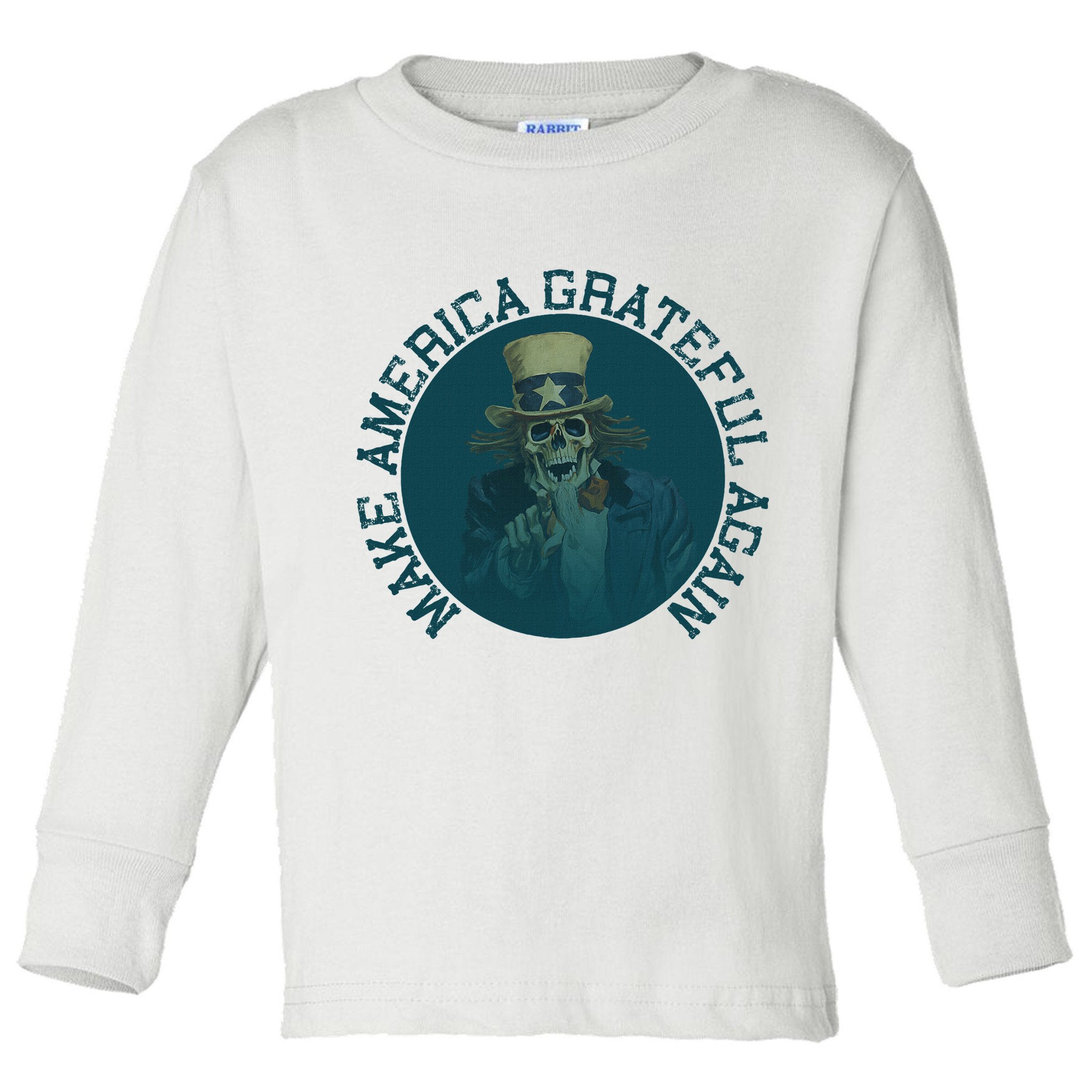 Retro Make America Grateful Again Vintage Uncle Sam Toddler Long Sleeve Shirt