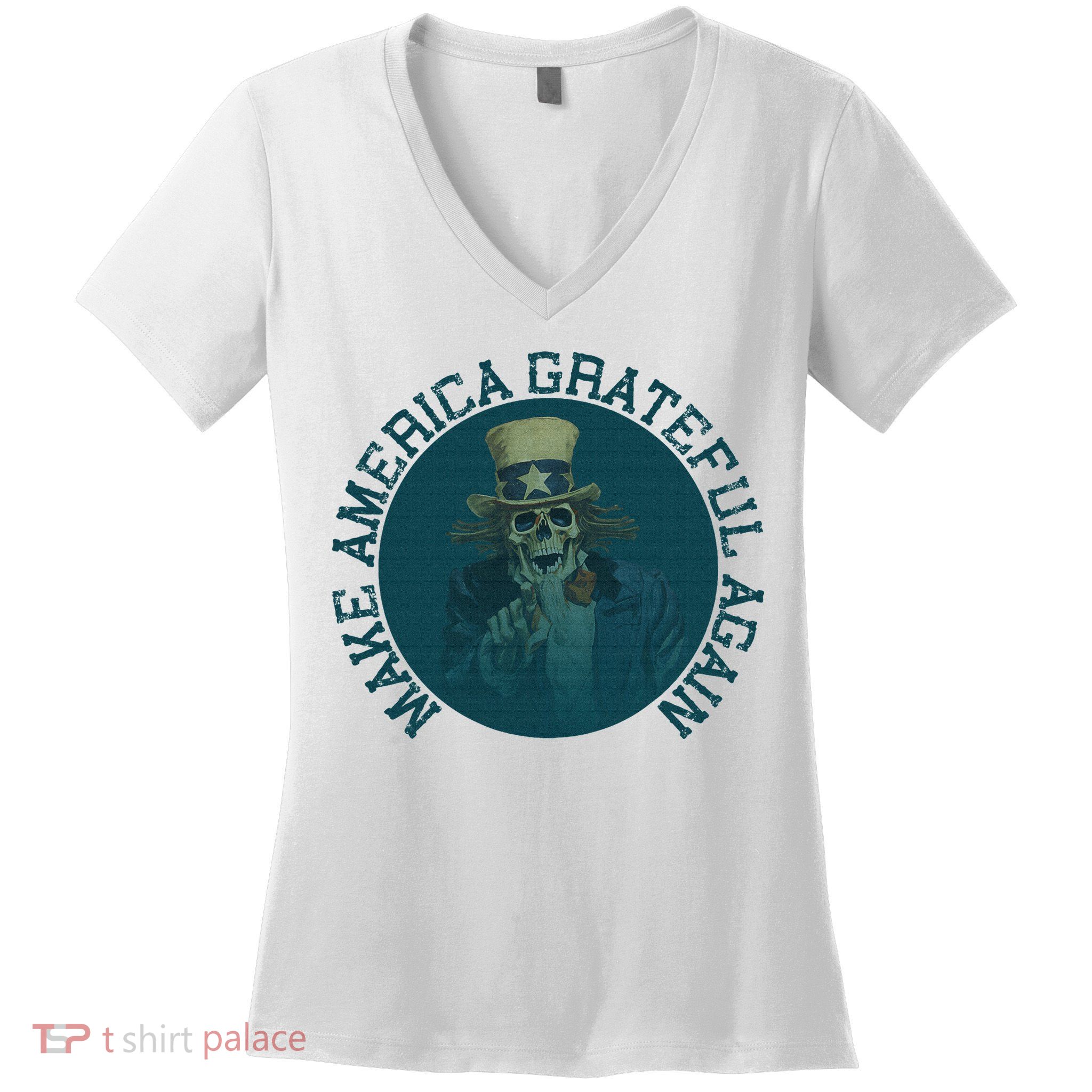 Retro Make America Grateful Again Vintage Uncle Sam Women's V-Neck T-Shirt