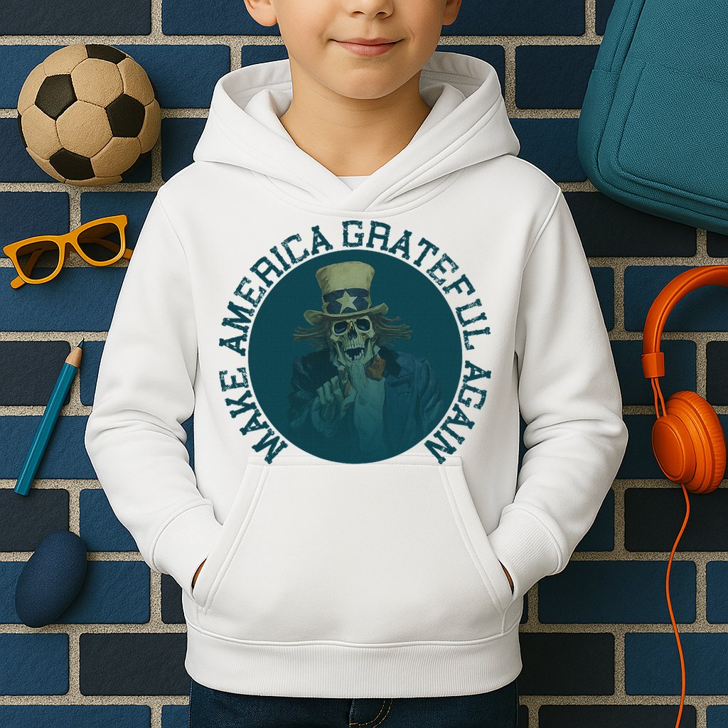 Retro Make America Grateful Again Vintage Uncle Sam Kids Hoodie