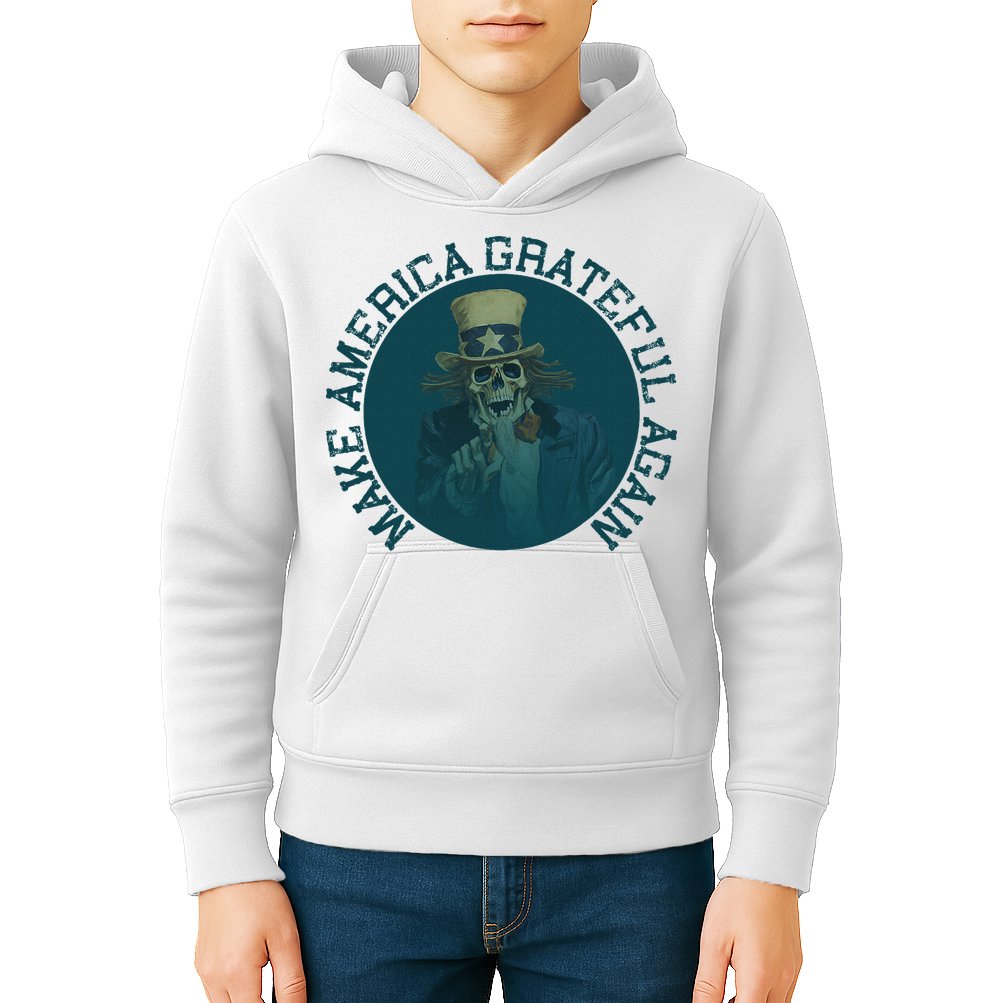 Retro Make America Grateful Again Vintage Uncle Sam Kids Hoodie