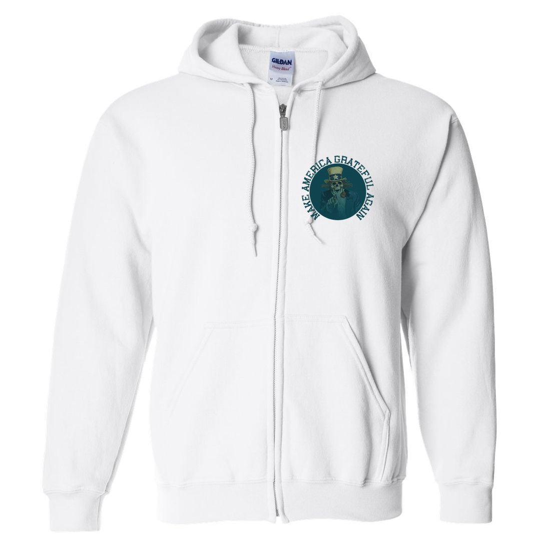 Retro Make America Grateful Again Vintage Uncle Sam Full Zip Hoodie