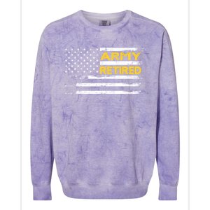 Retired Military Army 4th Of July Colorblast Crewneck Sweatshirt