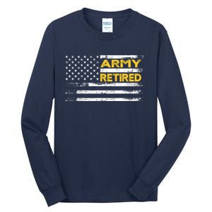 Retired Military Army 4th Of July Tall Long Sleeve T-Shirt