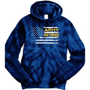 Retired Military Army 4th Of July Tie Dye Hoodie