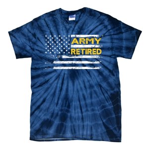 Retired Military Army 4th Of July Tie-Dye T-Shirt