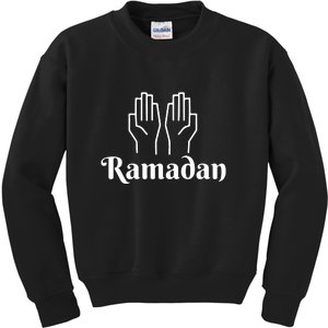 Ramadan Mubarak Arabic Hands Ramadan Gift Kids Sweatshirt