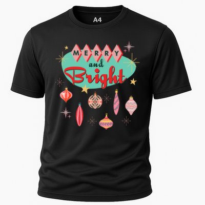 Retro Merry And Bright Midcentury Modern Christmas Ornament Performance Shirt