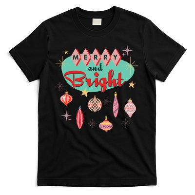 Retro Merry And Bright Midcentury Modern Christmas Ornament T-Shirt