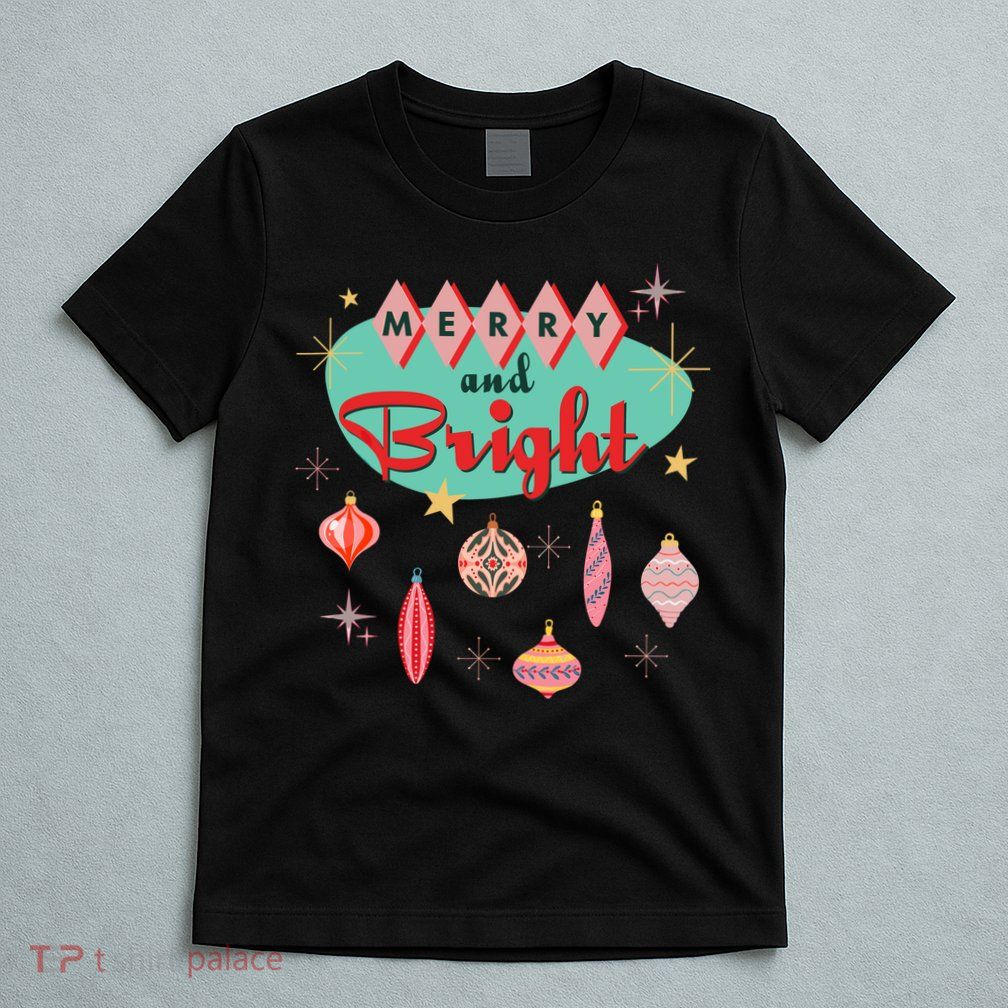 Retro Merry And Bright Midcentury Modern Christmas Ornament T-Shirt