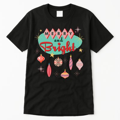 Retro Merry And Bright Midcentury Modern Christmas Ornament Tall T-Shirt