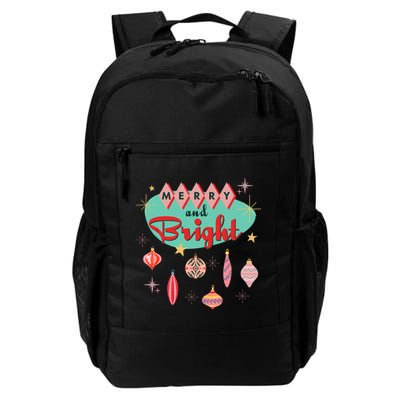 Retro Merry And Bright Midcentury Modern Christmas Ornament Backpack