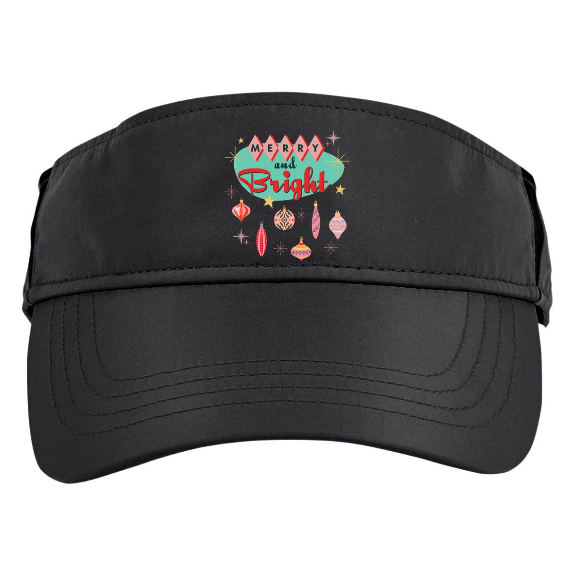 Retro Merry And Bright Midcentury Modern Christmas Ornament Adult Drive Performance Visor