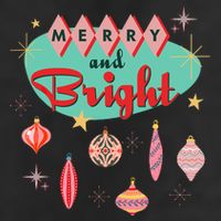 Retro Merry And Bright Midcentury Modern Christmas Ornament Adult Drive Performance Visor