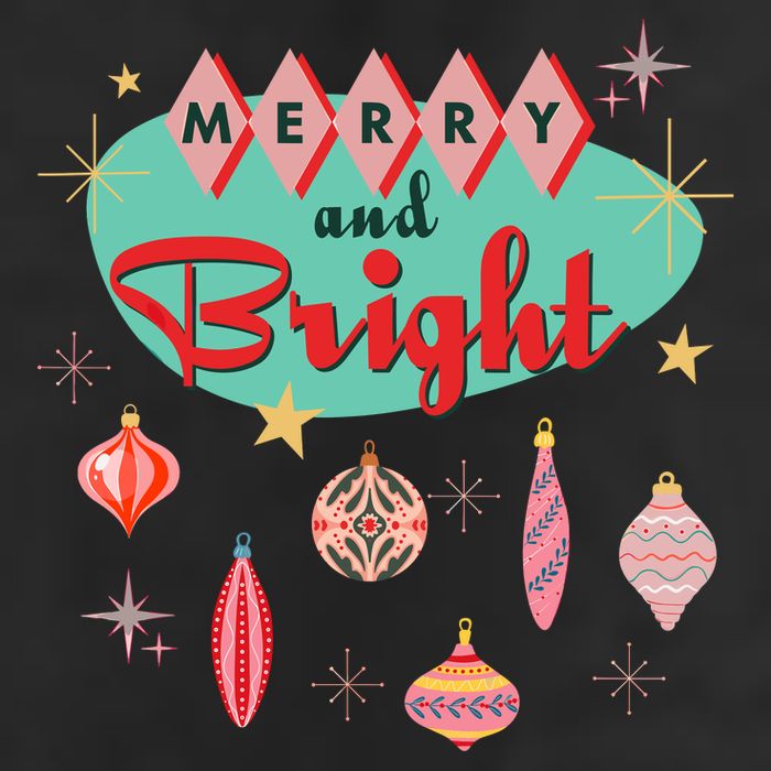 Retro Merry And Bright Midcentury Modern Christmas Ornament Adult Drive Performance Visor
