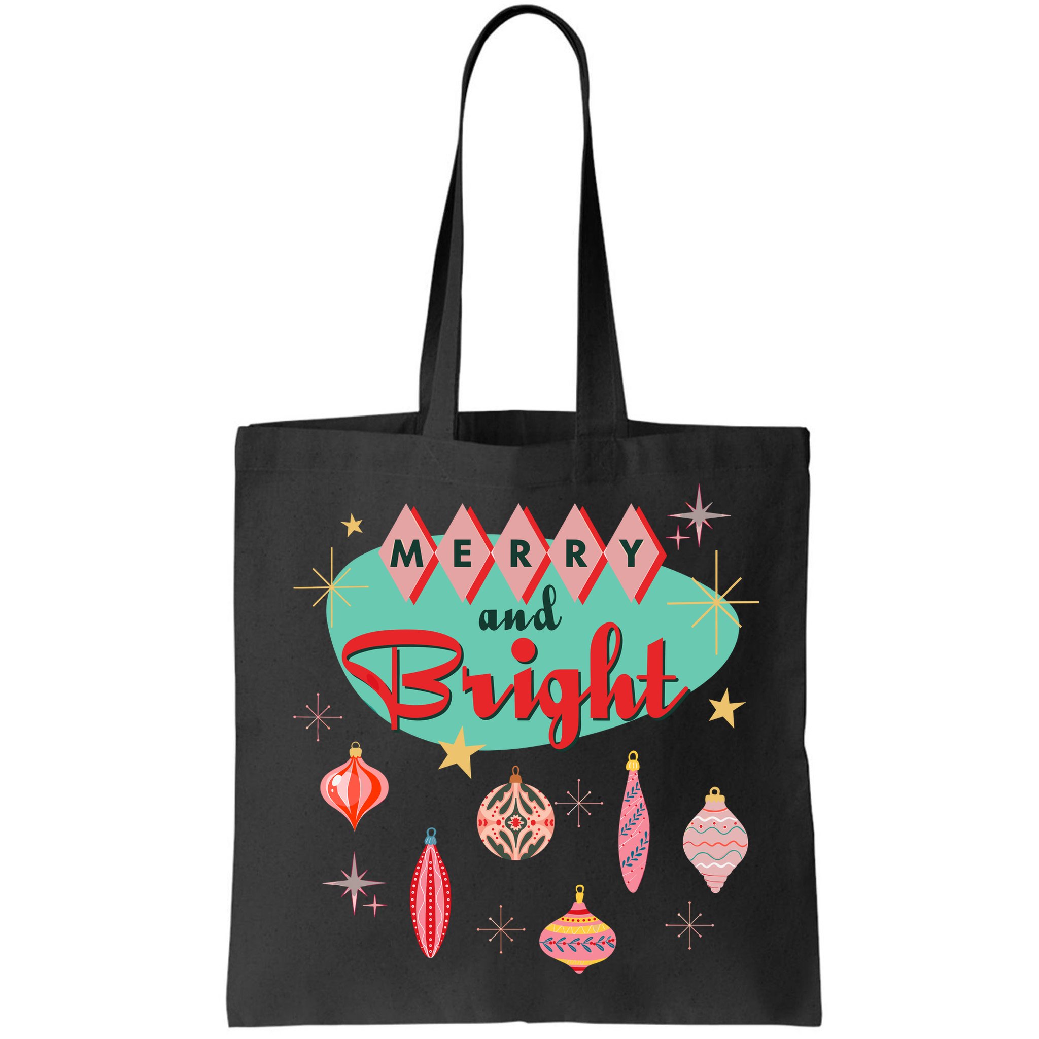 Retro Merry And Bright Midcentury Modern Christmas Ornament Bag