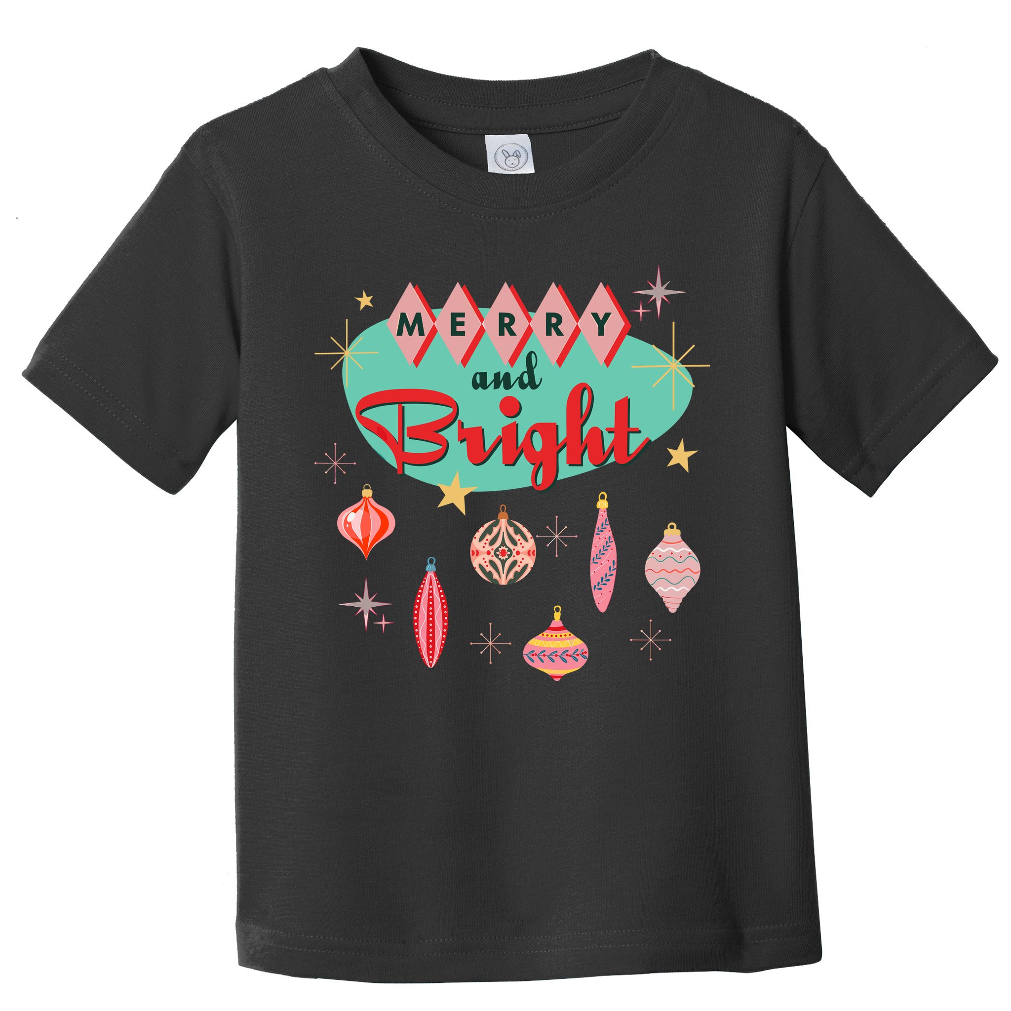 Retro Merry And Bright Midcentury Modern Christmas Ornament Toddler T-Shirt