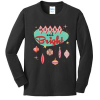 Retro Merry And Bright Midcentury Modern Christmas Ornament Kids Long Sleeve Shirt