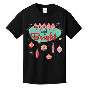 Retro Merry And Bright Midcentury Modern Christmas Ornament Kids T-Shirt