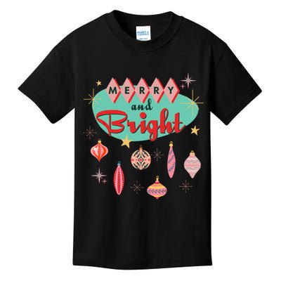 Retro Merry And Bright Midcentury Modern Christmas Ornament Kids T-Shirt