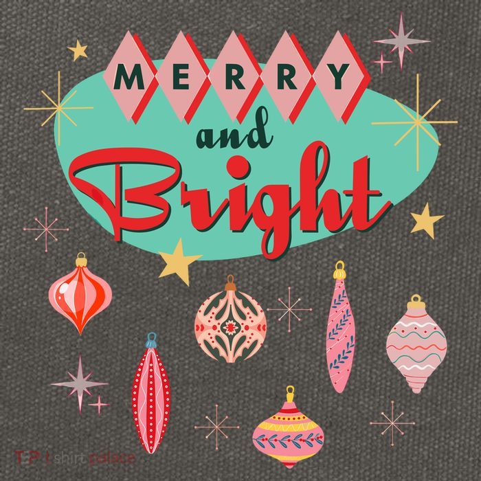 Retro Merry And Bright Midcentury Modern Christmas Ornament Cotton Canvas Backpack