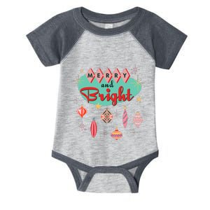 Retro Merry And Bright Midcentury Modern Christmas Ornament Infant Baby Jersey Bodysuit