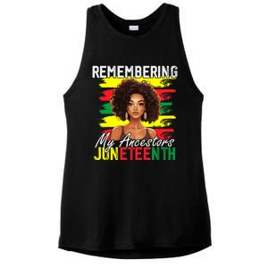 Remembering My Ancestors Juneteenth Melanin Black Women Ladies PosiCharge Tri-Blend Wicking Tank