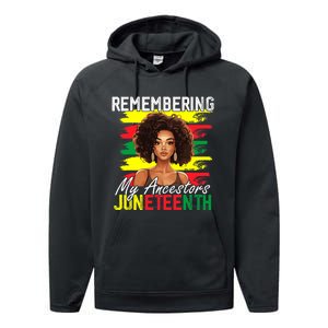 Remembering My Ancestors Juneteenth Melanin Black Women Performance Fleece Hoodie