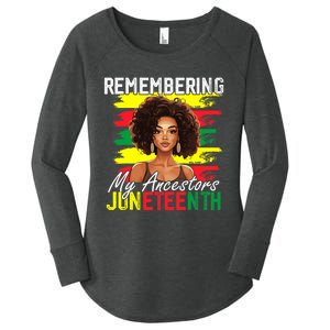 Remembering My Ancestors Juneteenth Melanin Black Women Women's Perfect Tri Tunic Long Sleeve Shirt