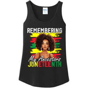 Remembering My Ancestors Juneteenth Melanin Black Women Ladies Essential Tank