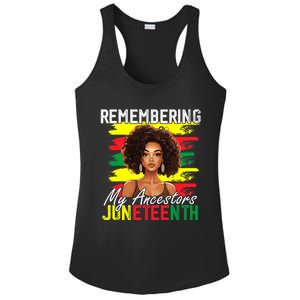 Remembering My Ancestors Juneteenth Melanin Black Women Ladies PosiCharge Competitor Racerback Tank