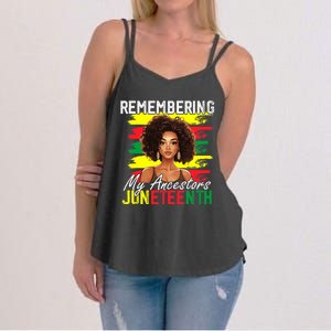 Remembering My Ancestors Juneteenth Melanin Black Women Women's Strappy Tank