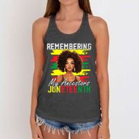 Remembering My Ancestors Juneteenth Melanin Black Women Women's Knotted Racerback Tank