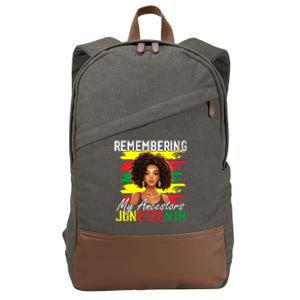 Remembering My Ancestors Juneteenth Melanin Black Women Cotton Canvas Backpack