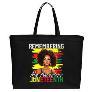 Remembering My Ancestors Juneteenth Melanin Black Women Cotton Canvas Jumbo Tote