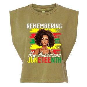 Remembering My Ancestors Juneteenth Melanin Black Women Garment-Dyed Women's Muscle Tee