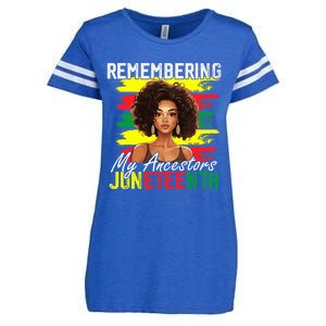 Remembering My Ancestors Juneteenth Melanin Black Women Enza Ladies Jersey Football T-Shirt