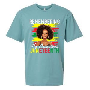 Remembering My Ancestors Juneteenth Melanin Black Women Sueded Cloud Jersey T-Shirt